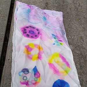 Vintage Silk Scarf Shades of Pink Cottagecore Grandmacore